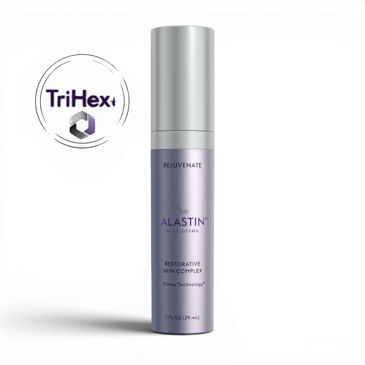 Alastin skincare product with TriHex logo on a white background